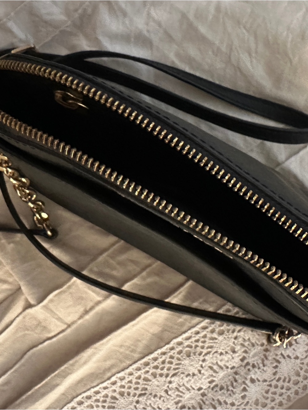 Michael Kors Black Leather Crossbody with Gold Hardware - Picture 4 of 4